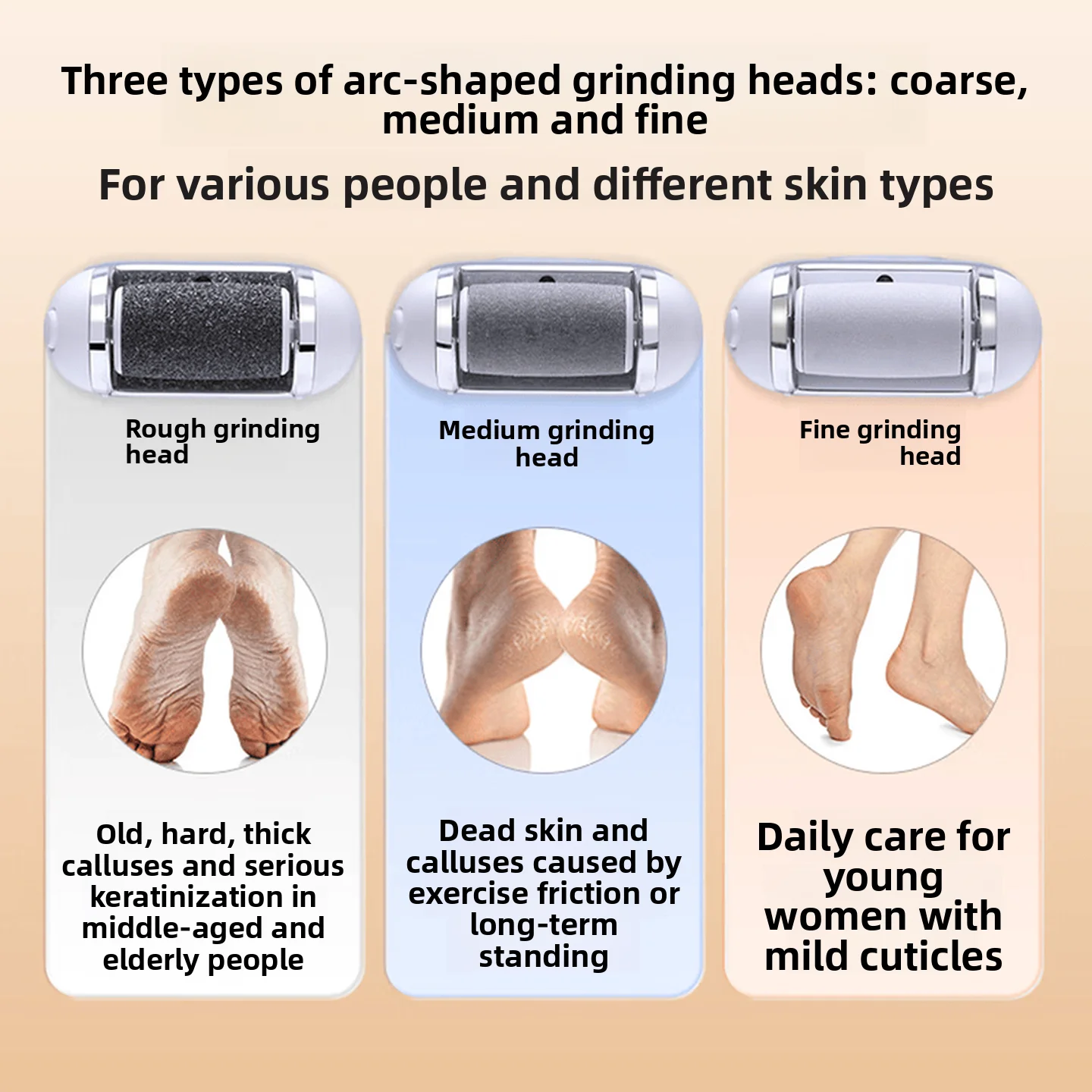 Electric Foot File Callus Remover Automatic Heel Dead Skin Grinder Rechargeable Pedicure Tool Black Home Care 전동 발각질 제거기