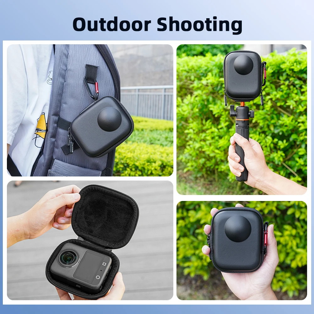 حقيبة جسم صغيرة واقية واحدة مقاومة للماء من البولي يوريثان لـ DJI Osmo360 حقيبة بمقبض صندوق محمول حقيبة حمل ملحقات الكاميرا