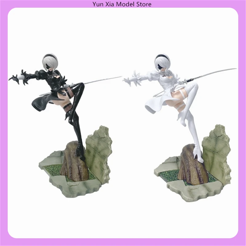 

24cm Nier: Automata 2b Combat Posture Collectible Pvc Figure Mechanical Lifeform Statue Desktop Decoration For Gamer Anime Model