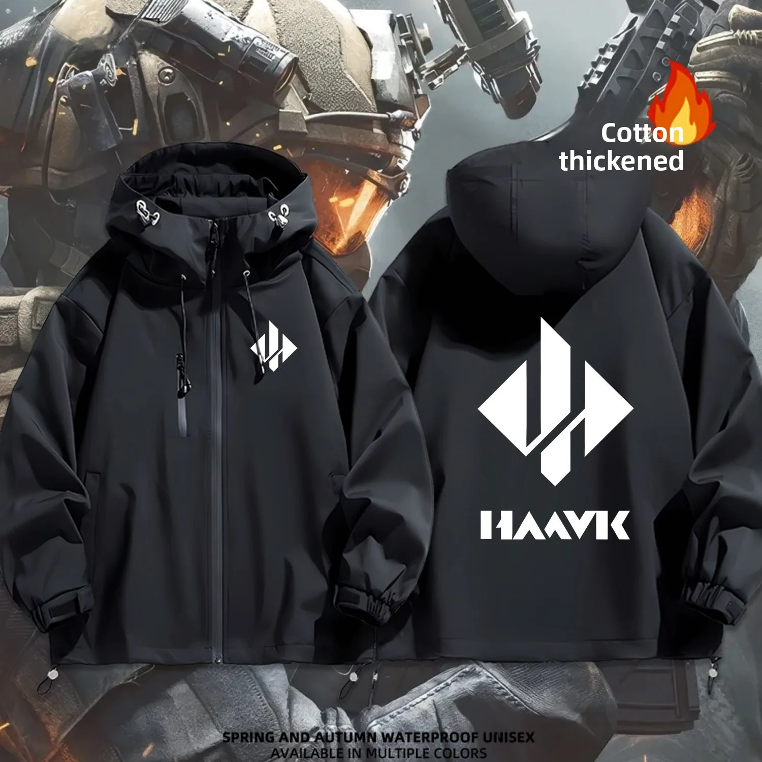 

Куртка Delta Force из утолщенного хлопка с капюшоном, с логотипом организации Assala, для активного отдыха, ветрозащитная, водонепроницаемая, из полиэфирного волокна