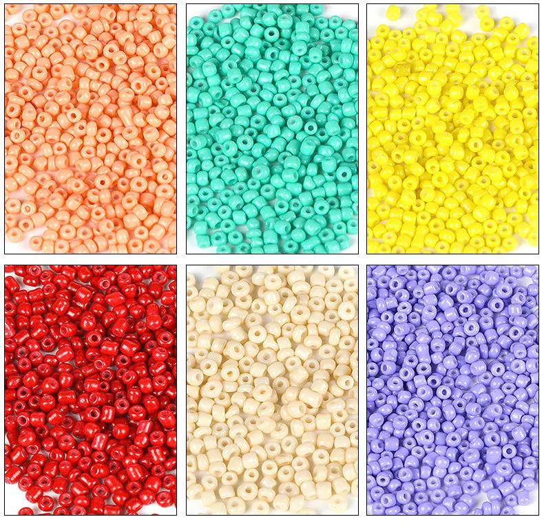 450g 3mm Solid Color Baked Paint Small Rice Beads Straight Hole Glass Rice Beads DIY Jewelry Bracelet Accessories Bead Wholesale