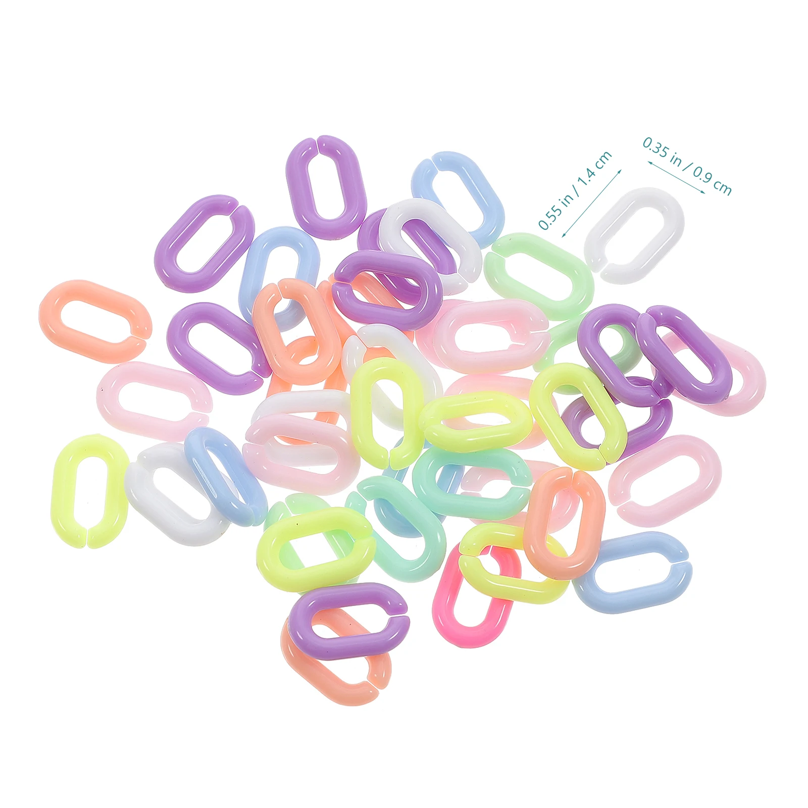 

200pcs Plastic Chain Links Acrylic Connector Diy Accessories Smooth Surface Safe Material Bag Chain Craft Making Jewelry Parts