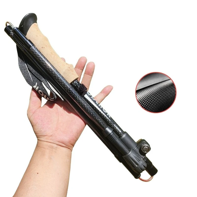 

Mountaineering pole carbon fiber ultra-light folding mountain climbing tourism