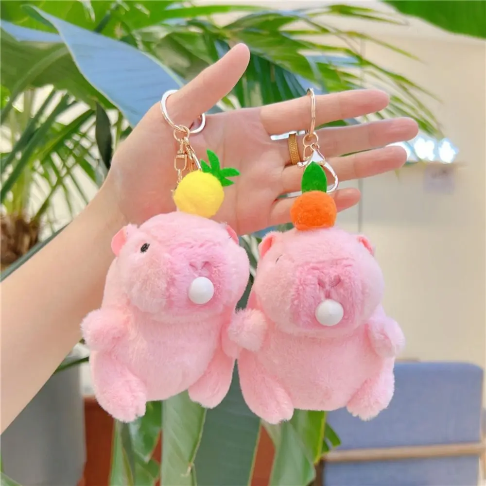 Urocza pluszowa kapibara wypłycająca bąbelki, zawieszka, kreskówkowa kapibara, breloczek do kluczy, zawieszka do torby, akcesoria do torebki.