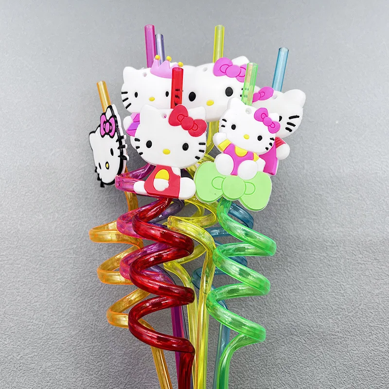 Hello Kitty Drinking Straws Kids Boys Girls Birthday Party Decoration Baby Shower Cartoon Anime Hello Kitty Party Supplie Gifts