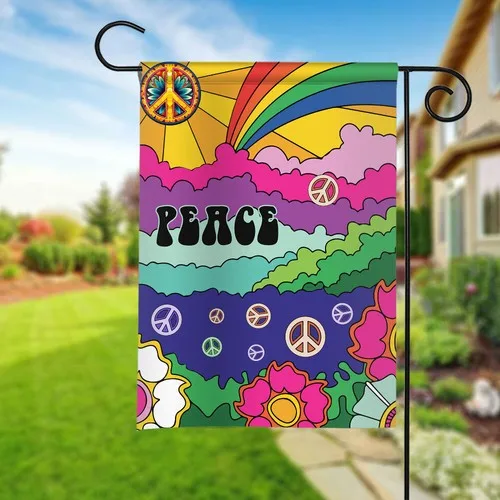 Love Peace Flag, Peace Sign Hipple Soul Flag, Hippie Style Flag, Be Kind Hippie HHZ UUV HHM WZZ yyi