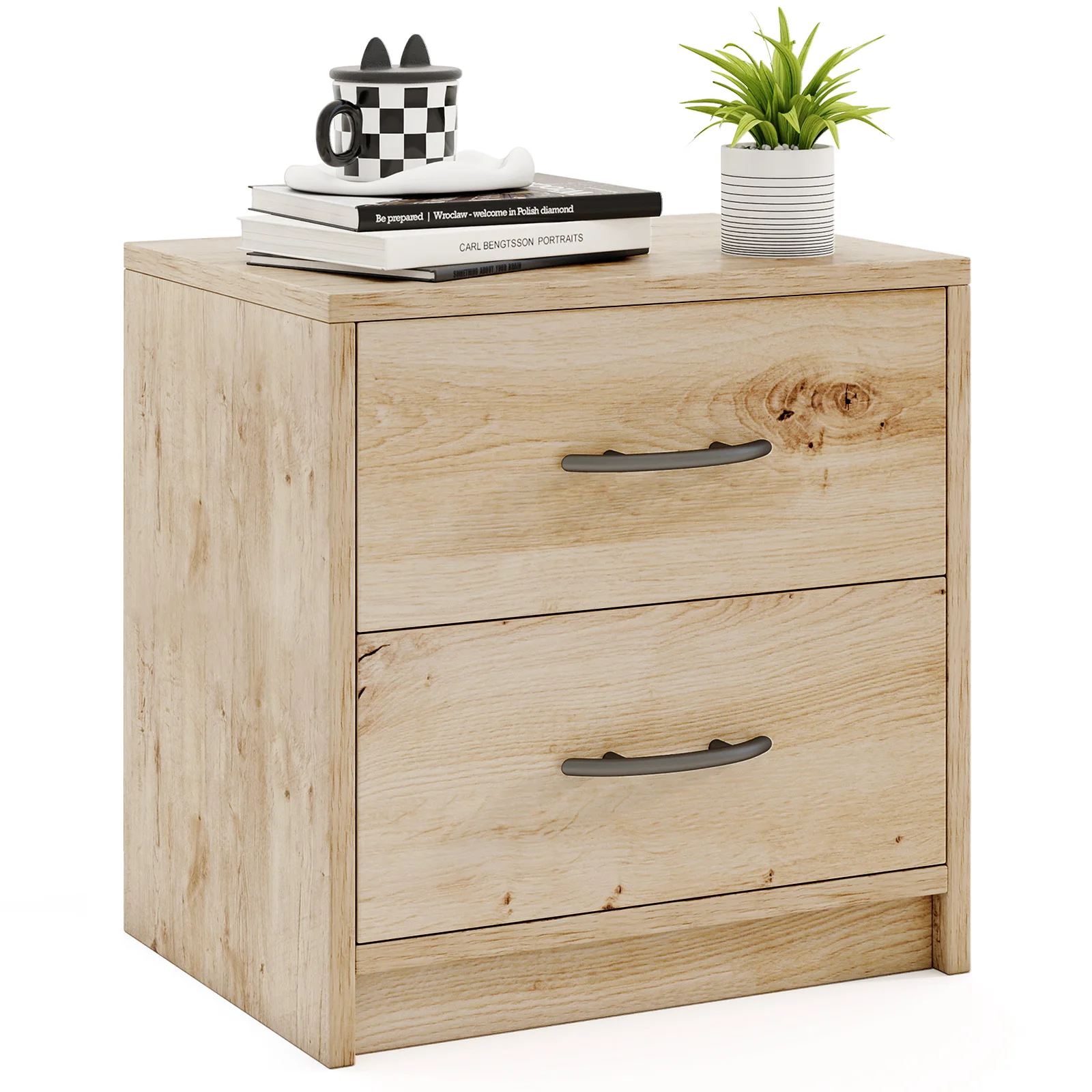 Bedside table with 2 drawers, Small side Table Table, Bedside Cabinet, Sofa table, Night chest of drawers, Night Console for Bedroom