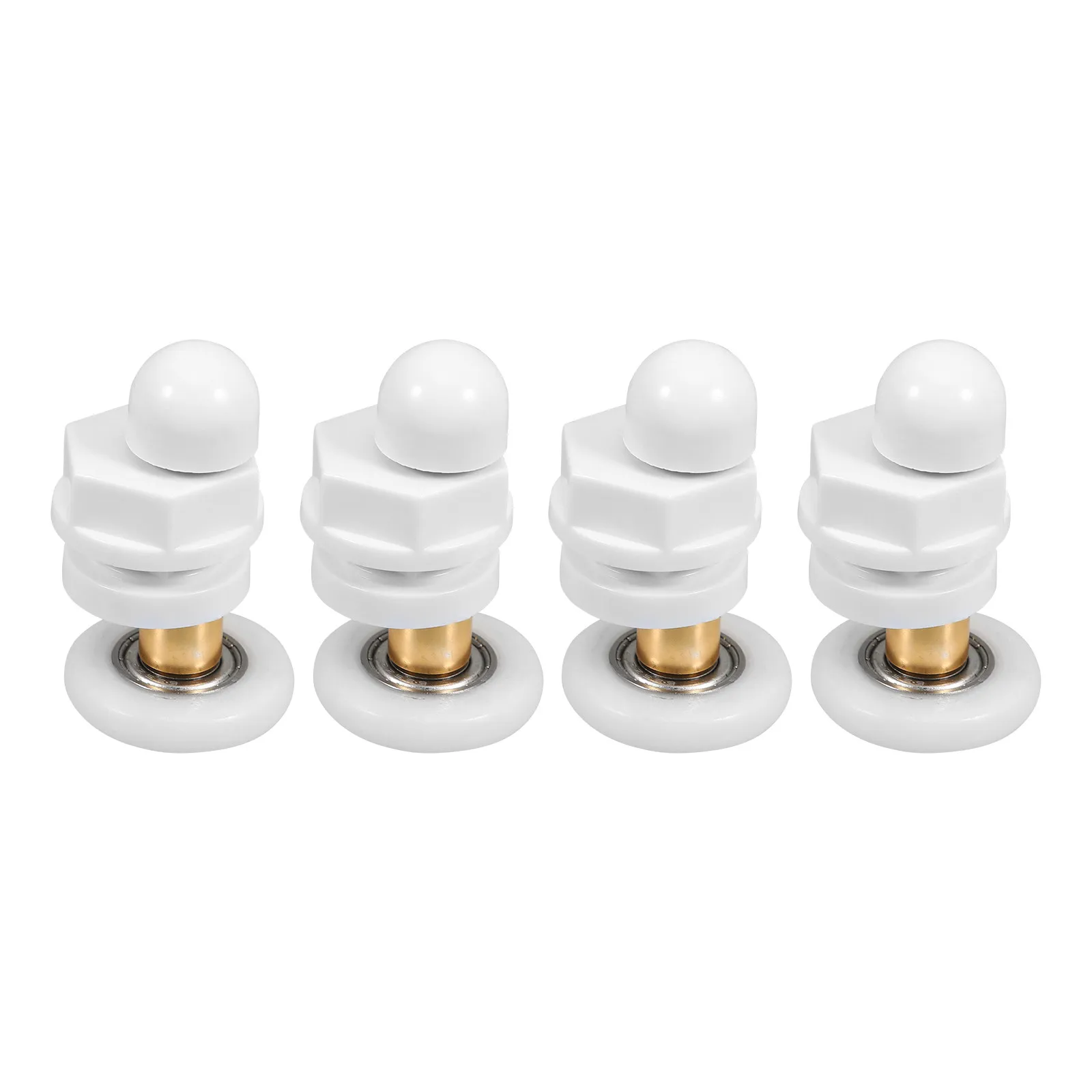 4Pcs Shower Door Rollers Set Replacement for Sliding Glass Shower Doors Smooth Gliding Heavy Duty Pulleys Sleek Modern Bathroom