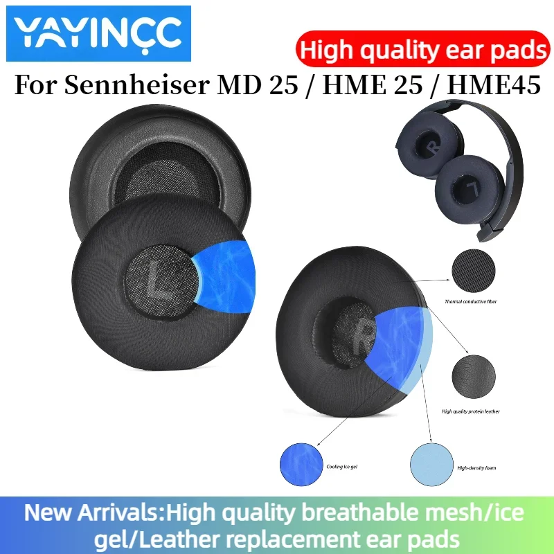 

YAYINCC Replacement Ice gel Ear Pads Cushion Cover Earpads For Sennheiser MD 25 / HME 25 / HME45 Headset repair parts