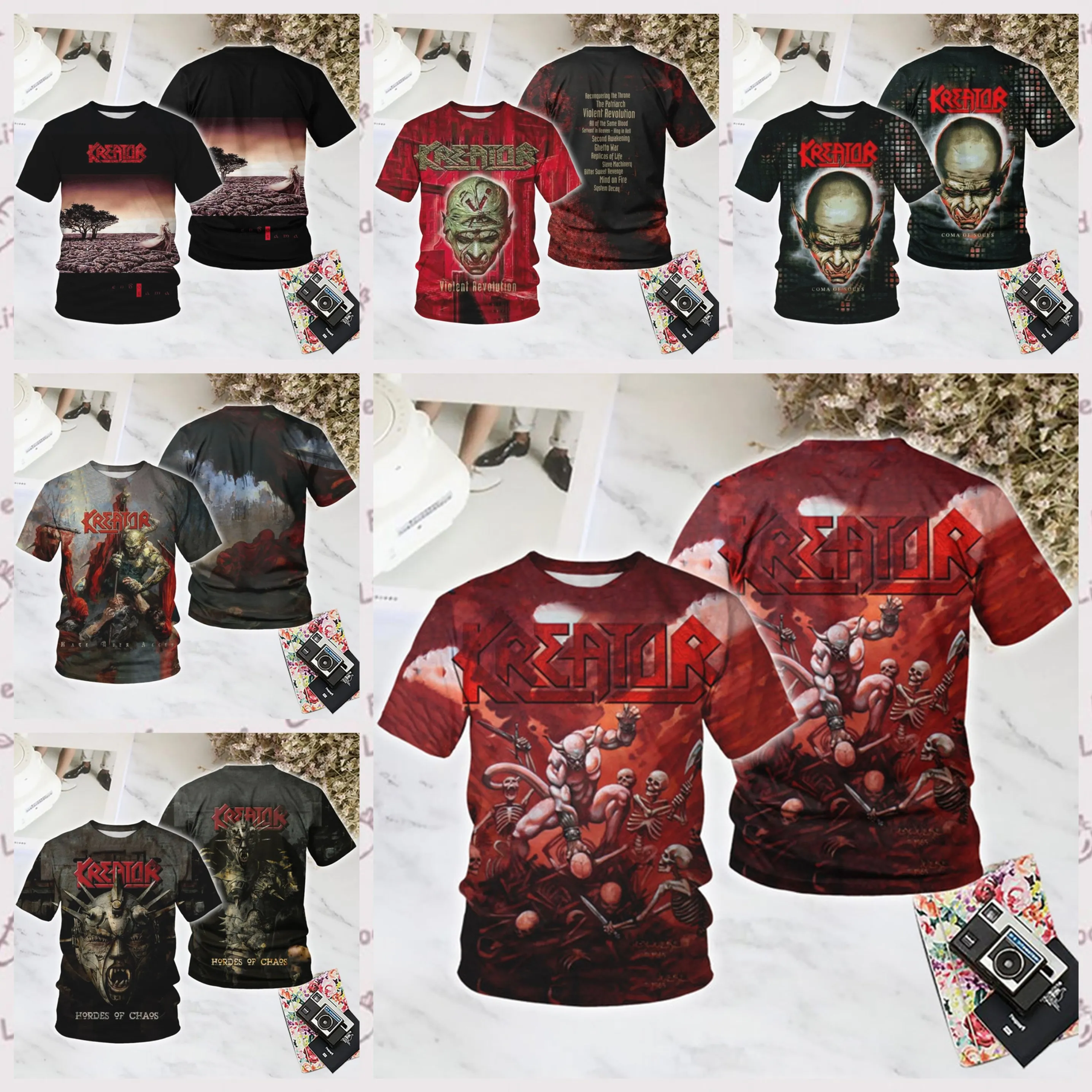 Popular Rock Kreator T-Shirt Male 3D Print Men Women Hip Hip Trend Short Sleeve Tee Y2k Top Oversized Streetwear Men's Tshirts