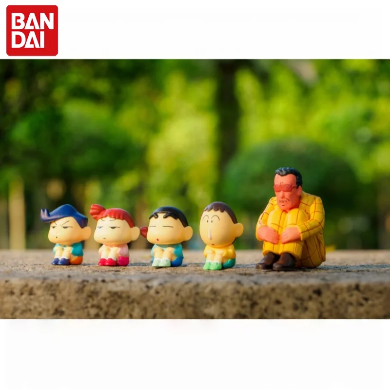 Figura de Acción Coleccionable Original de Bandai Japonés, Crayon Shin-chan Sentado y Esperando, Boochan Sakurada Nee Shin-chan