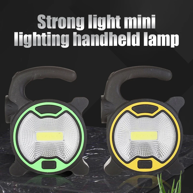 Battery Powered Portable COB LED Work Light Handheld Lantern Flashlight Outdoor Tent Camping Lights With Handle (Without Battery