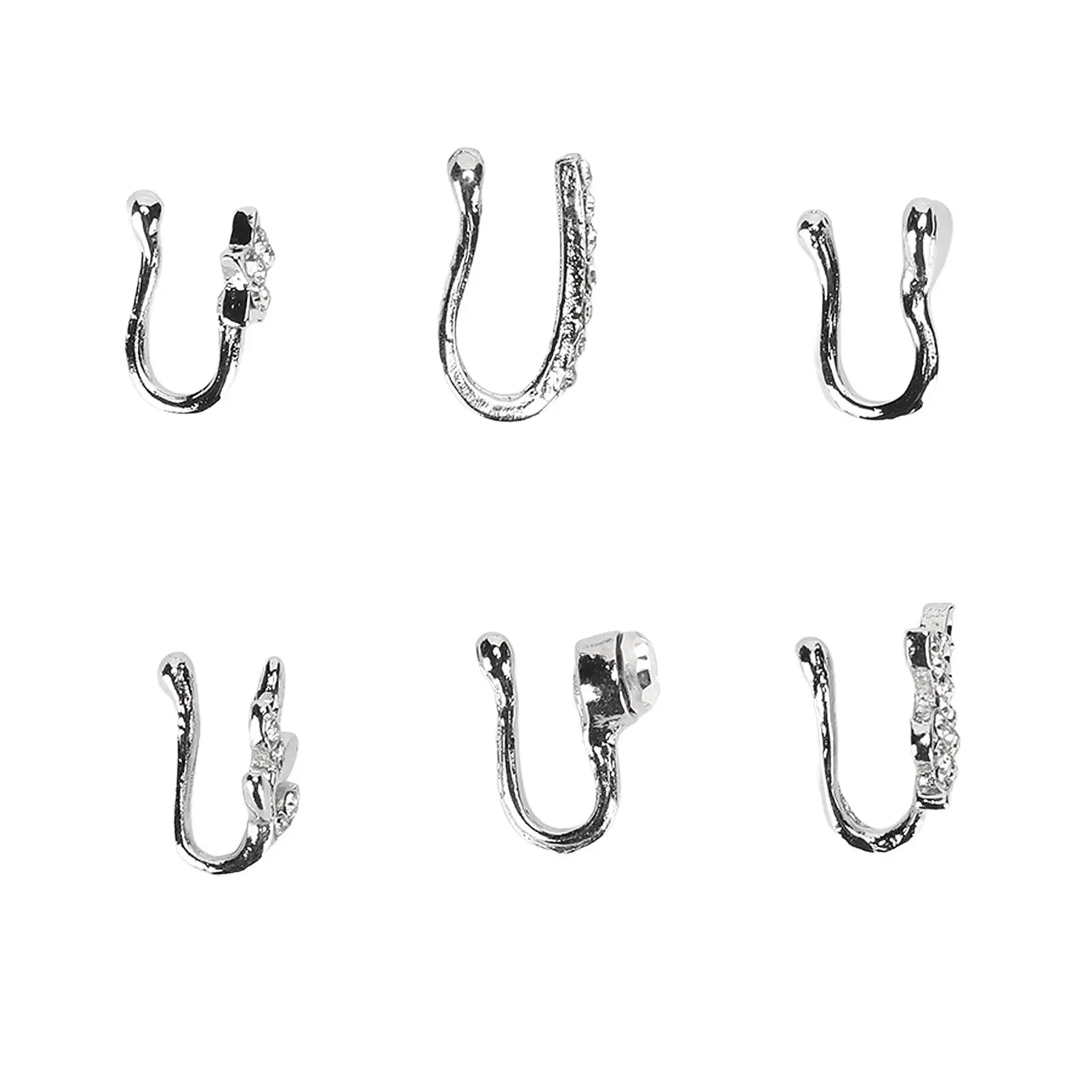 مشبك لا يسبب الحساسية غير مؤلم على مجوهرات طوق الأنف المزيفة للحفلات والمهرجانات