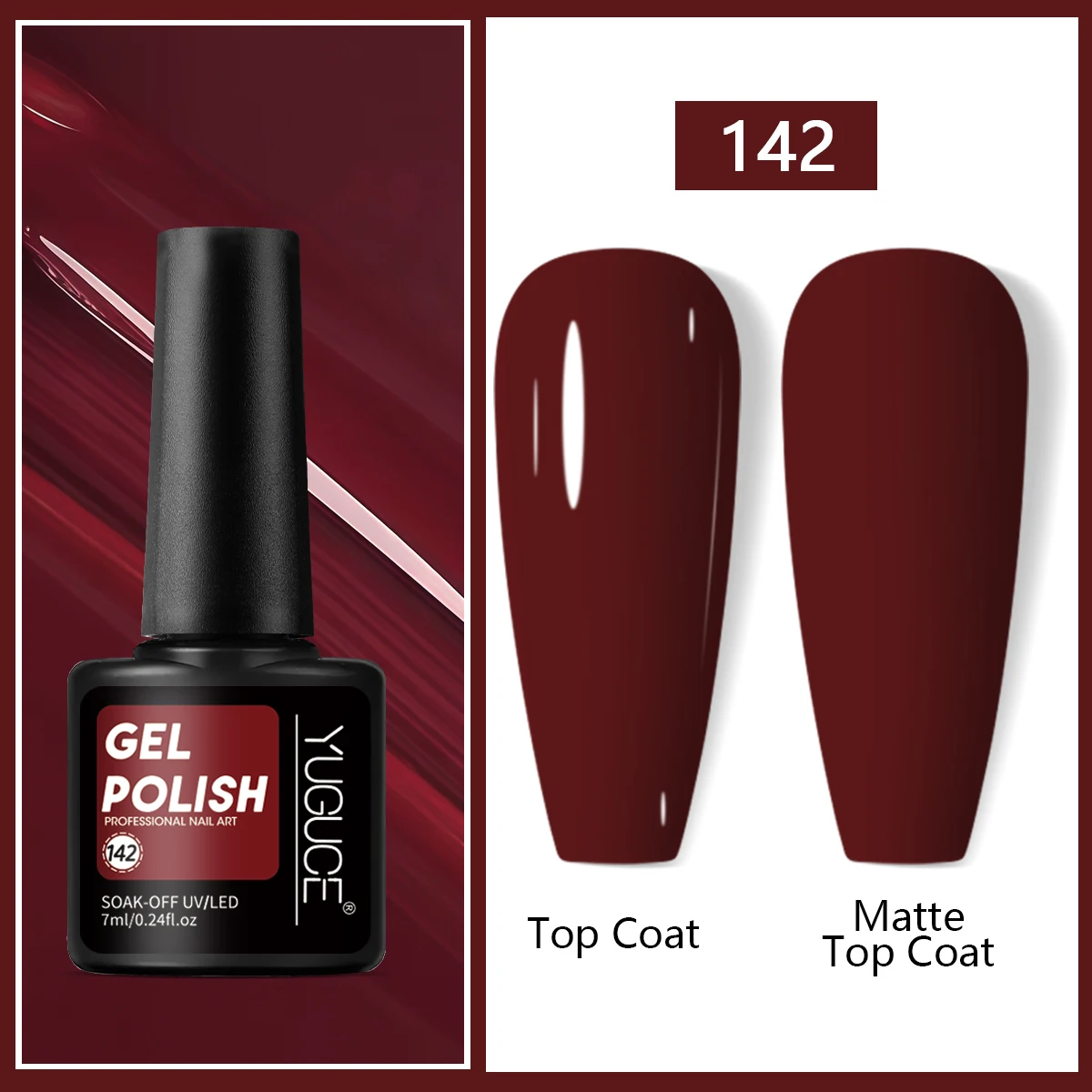 مجموعة جل الأظافر المكونة من قطعتين من يوجوس، 0.24 أونصة، ملمس سميك، سهلة الاستخدام، معالجة بالأشعة فوق البنفسجية/الليد، تدوم طويلاً، صالون بأطراف الأصابع