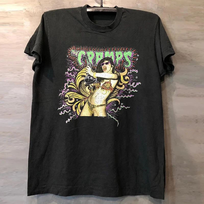 Vintage Underground Garage Band Rock Punk Short Sleeve T-Shirt Unisex Trendy Cotton round Neck Summer Fashion for Teens
