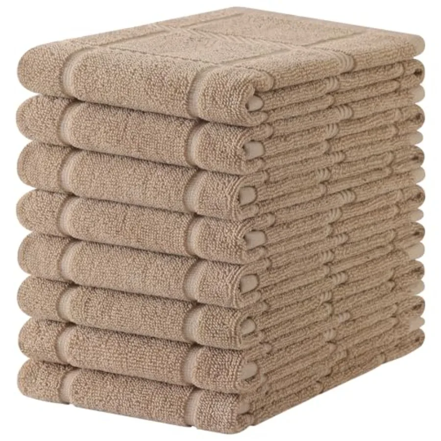

Premium Kitchen Towels "" 8 Pack Large Cotton 380 GSM Dish Towels Soft and Absorbent Kitchen Hand Towels with Terry Grid Design