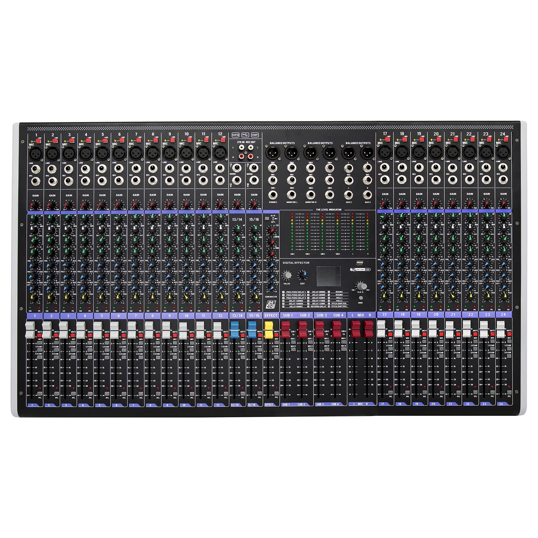 

24 Channel Audio Mixer 4 Group Digital Effector DJ Controller/Audio Sound Equipment Tk Recording Audio Mixing Console Wm2404