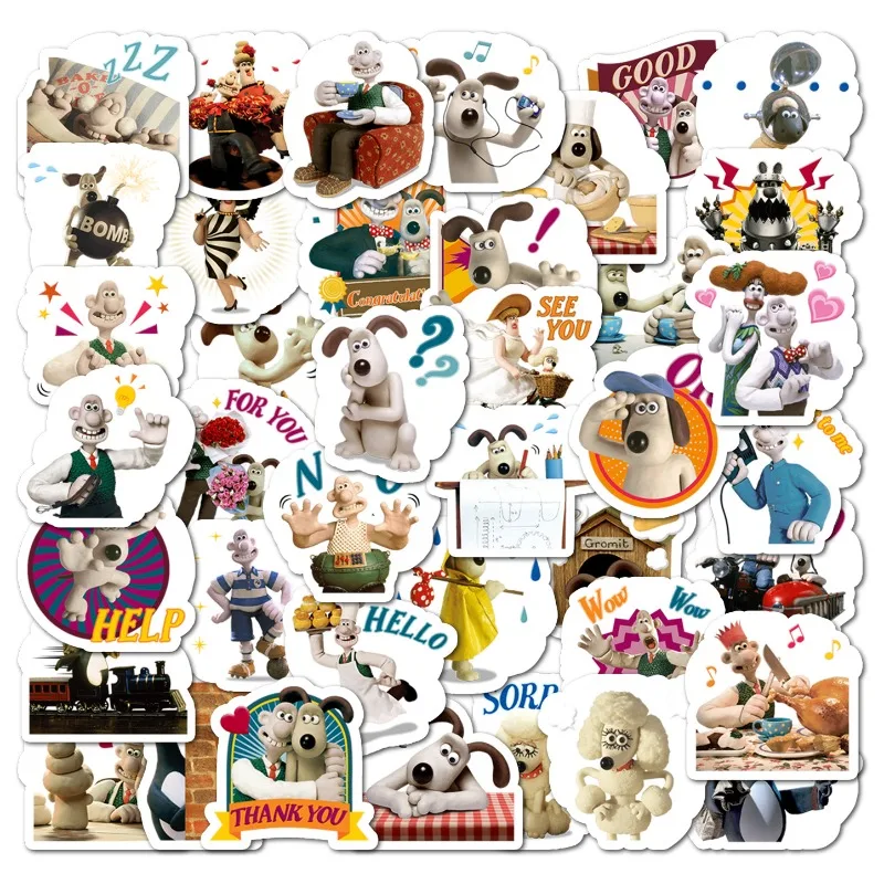 40 قطعة الكرتون والاس و جروميت ملصقات الكمبيوتر المحمول الكتابة على الجدران الأمتعة حقيبة سكيت الهاتف لطيف ملصق الأطفال صائق هدية