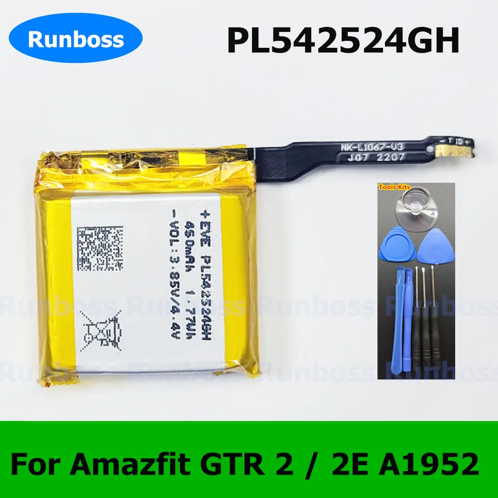 New Battery PL542524GH PL552624 450mAh For Huami Amazfit GTR 2 GTR2 / GTR 2E a1952 Smart Watch Battery PL542524 542524