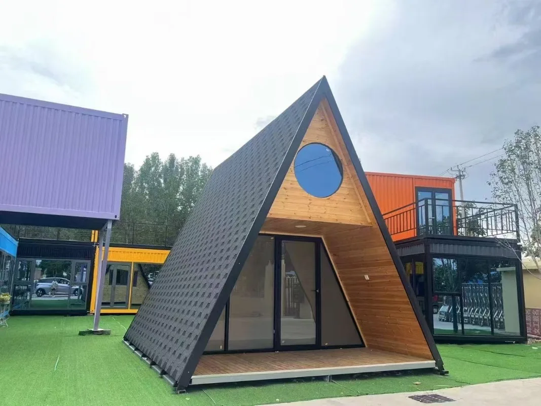 Modern Triangle A Frame Portable Tiny Cabin Prefab Wooden Outdoor Living Space