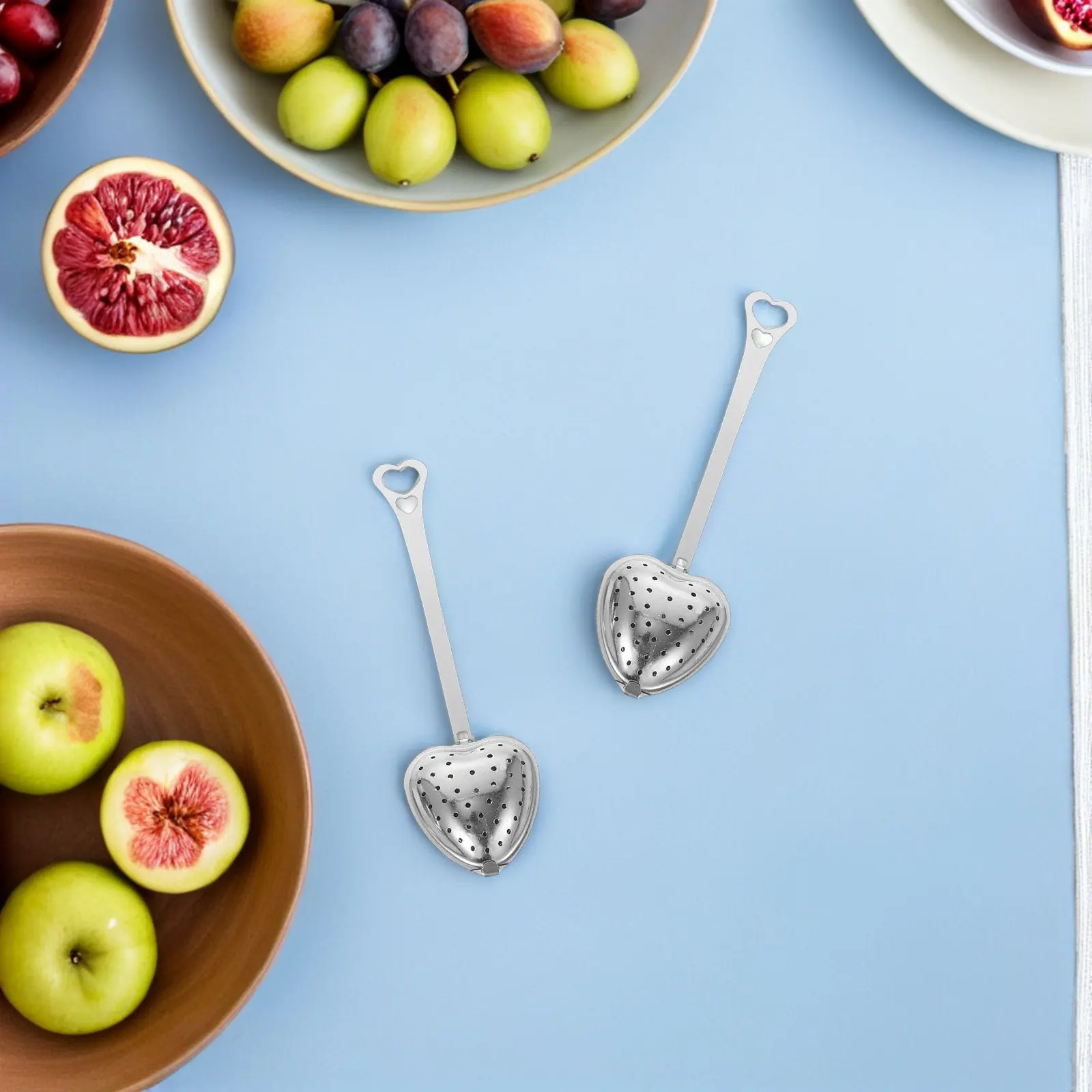 10Pcs Heart Stainless Steel Tea Infuser Fine Mesh Filter Reusable Loose Leaf Tea Strainer Spoon Heart Strainers