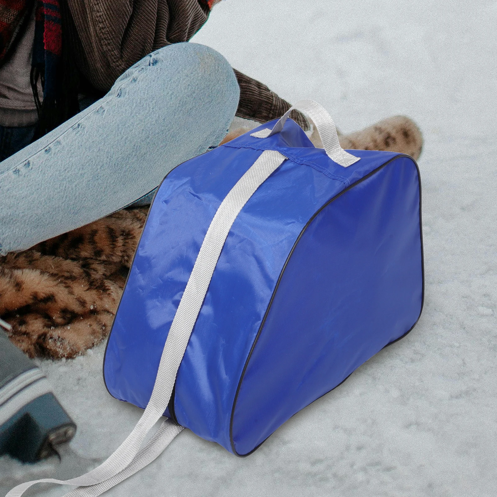 1pc Skate Bag Blue Portable Inline Roller Ice Skating Carry Case Oxford Fabric Adjustable Strap Durable Storage Organizer For