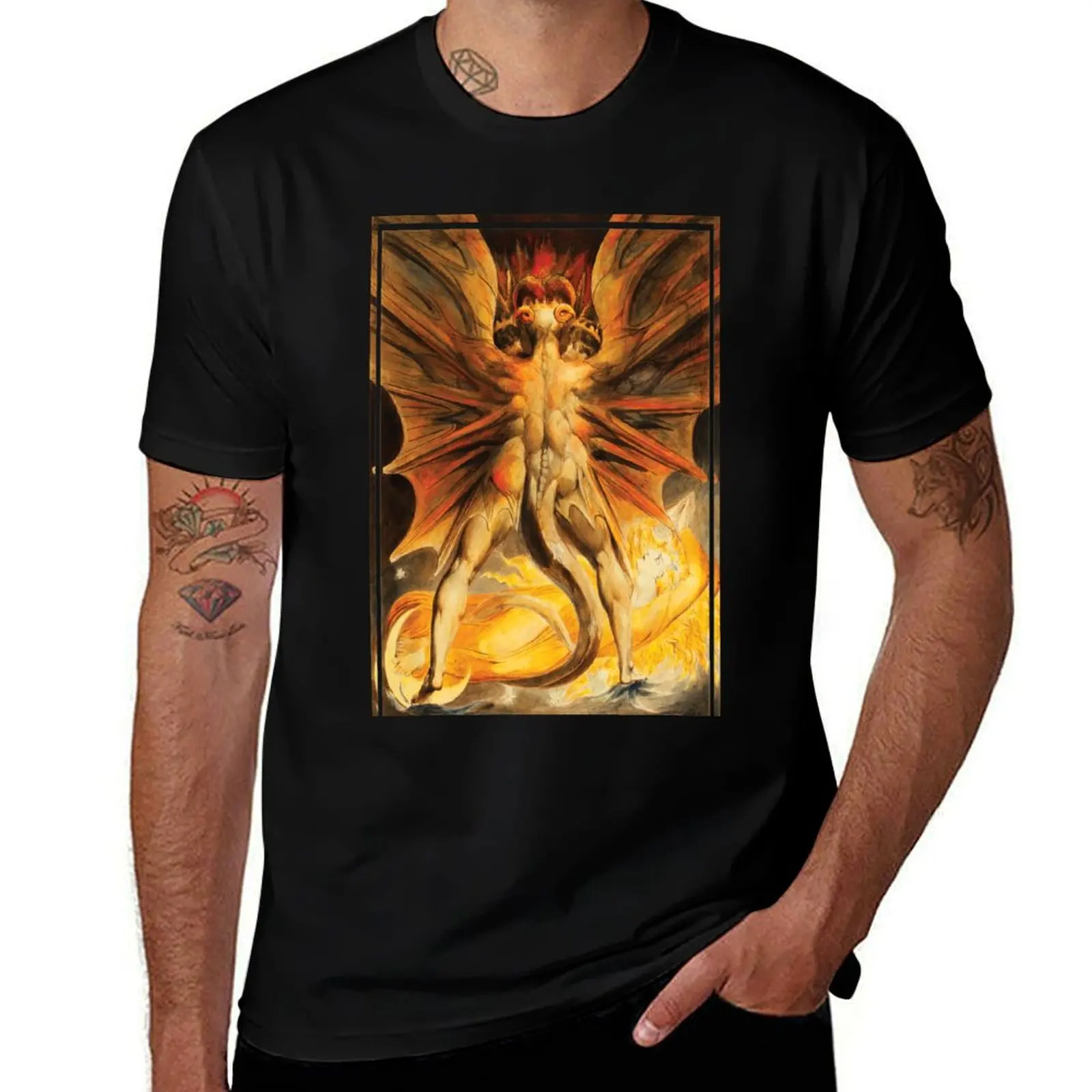 The Great Red Dragon by William Blake T-Shirt Plus Size Quick Dry Sports Tee