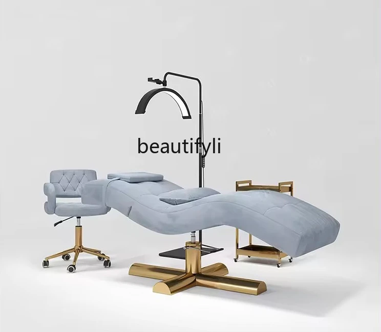 Cama Facial ajustable para salón de belleza, cama especial para masaje de pestañas, tatuaje, altura de la cabeza