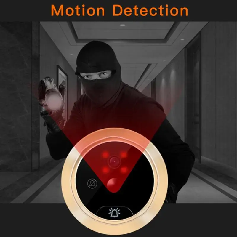 4.3 "แหวนวิดีโอ-Eye Security Voice บันทึกช่องตาแมววิดีโอ Peephole กล้อง Motion Detection Monitor ดิจิตอล