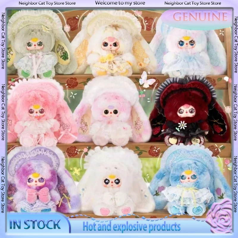 

Плюшевая кукла-кролик Dapiaoliang Baby Three 400% с кружевной отделкой и цветочным дизайном, в подарочной коробке, для декора рабочего стола, подарок для коллекционеров игрушек