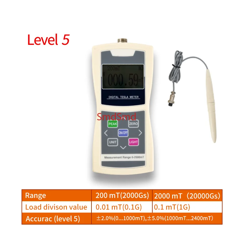 Digital Tesla Meter Surface Magnetic Field Tester Tesla Gauss Meter HD Backlight Electromagnetic Radiation Detector