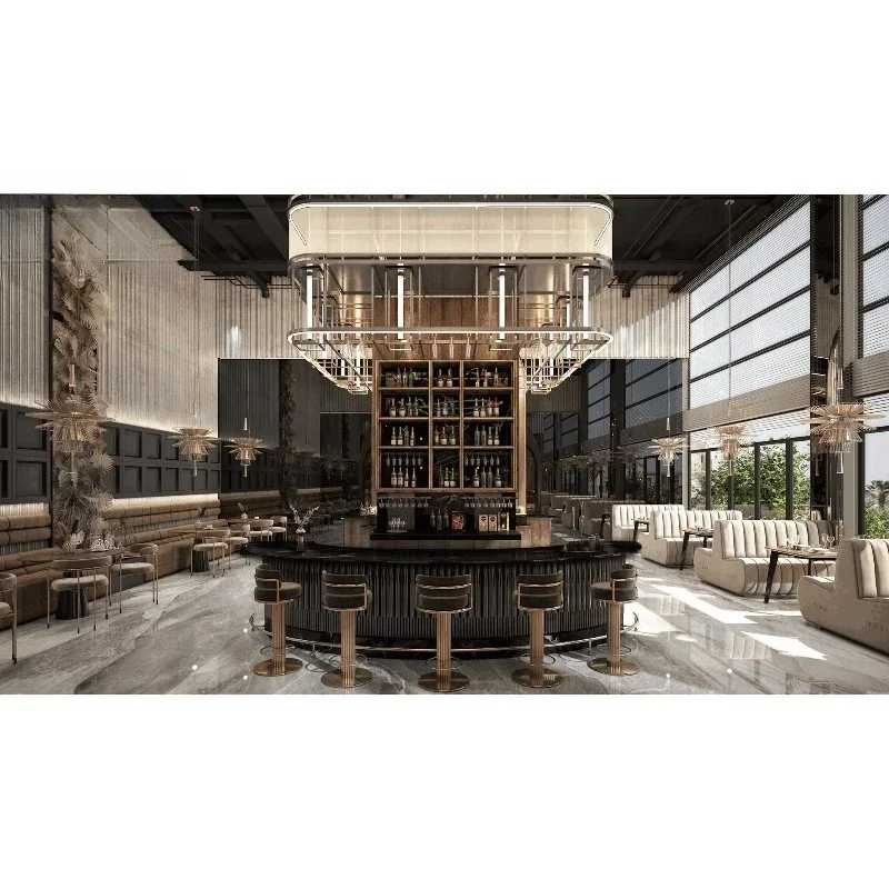 Luxury Hookah Lounge Furniture Set for Restaurant Bar One-Stop Bar Renovation Design Modern Outdoor Patio Bar Table 1