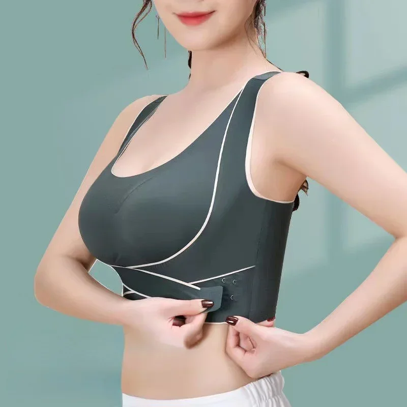 Sports Bra Cross-front Buckle Beauty Back Wireless Sports Bra Gathered Anti-sagging Women's Adjustable Bra Gym Yoga Underwear