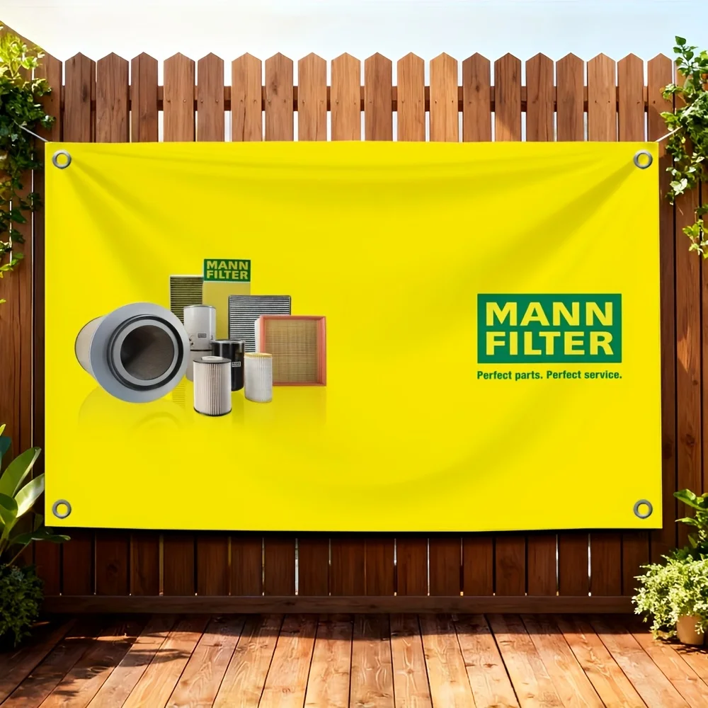Professional Yellow MANN Filter Promotional Banner Outdoor Backdrop Sign for Trade Show Exhibition Auto Industry Display 60x90cm