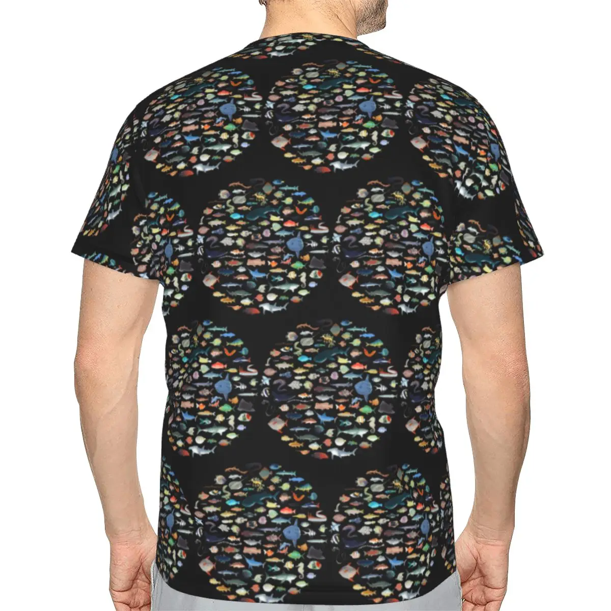 One Hundred Fish Ocean Life Scuba Diving 100% Cotton T-Shirt Men'sFunny T Shirts Men Round Neck Short Sleeve