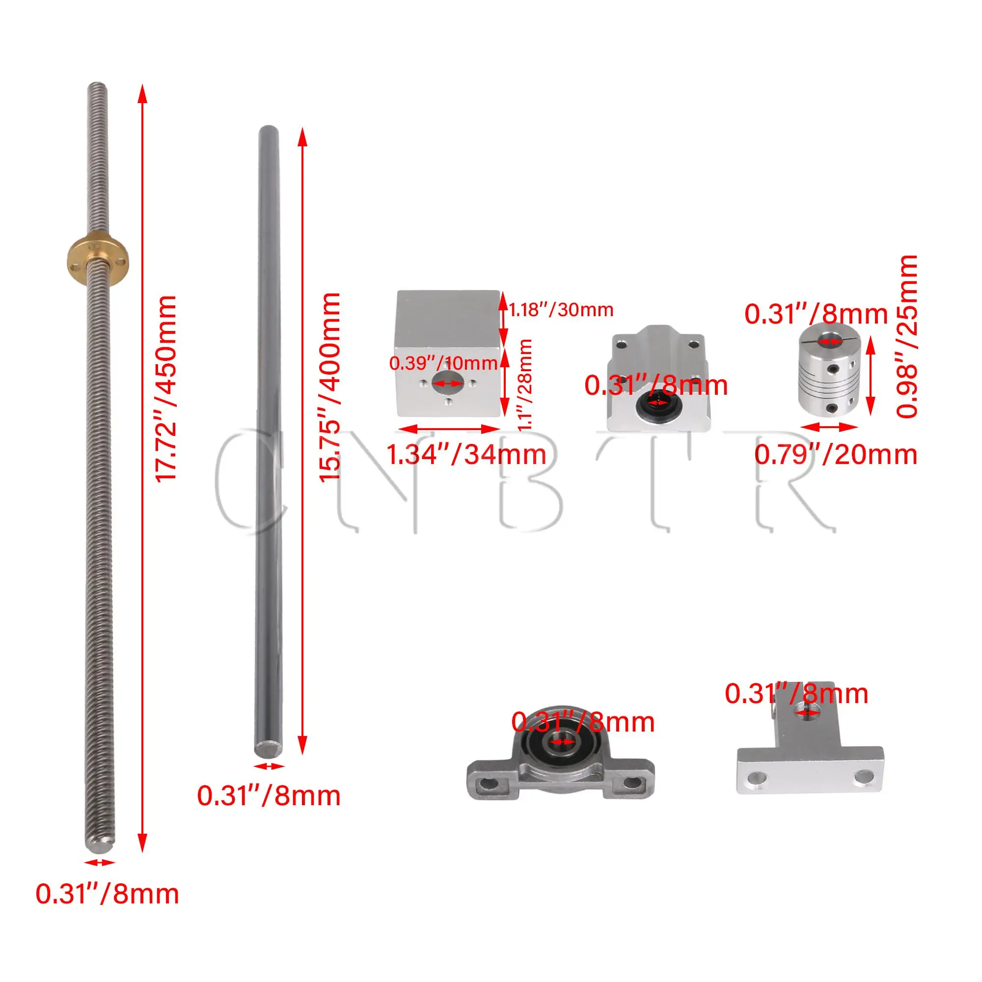 CNBTR Linear Guide Lead Screw Dual Rail Coupling for Digital Equipment Kit