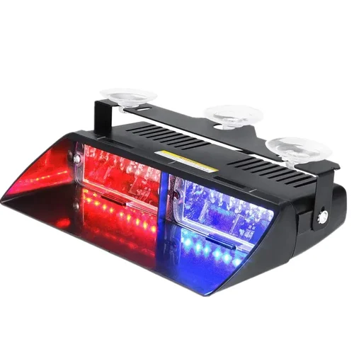 Imagen 2 del producto Barra de luz estroboscópica para tablero de parabrisas, 16 LED, lámpara Flash de advertencia para coche y camión, luces de policía, lámpara de señal de emergencia de 12V, iluminación Flash