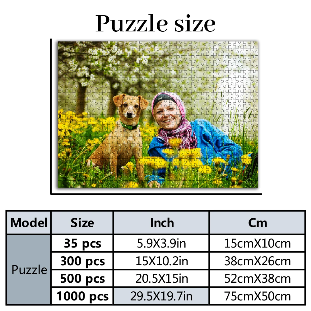 35/300/500/1000pcs Personalized Custom Photo Puzzle photo Toys for Kids Gifts