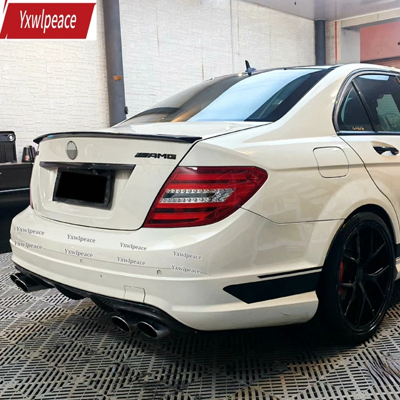 

For Mercedes Benz W204 4 Doors Spoiler C180 C200 C260 2007-2013 High Quality ABS Material Car Rear Trunk Lip Wing Spoiler