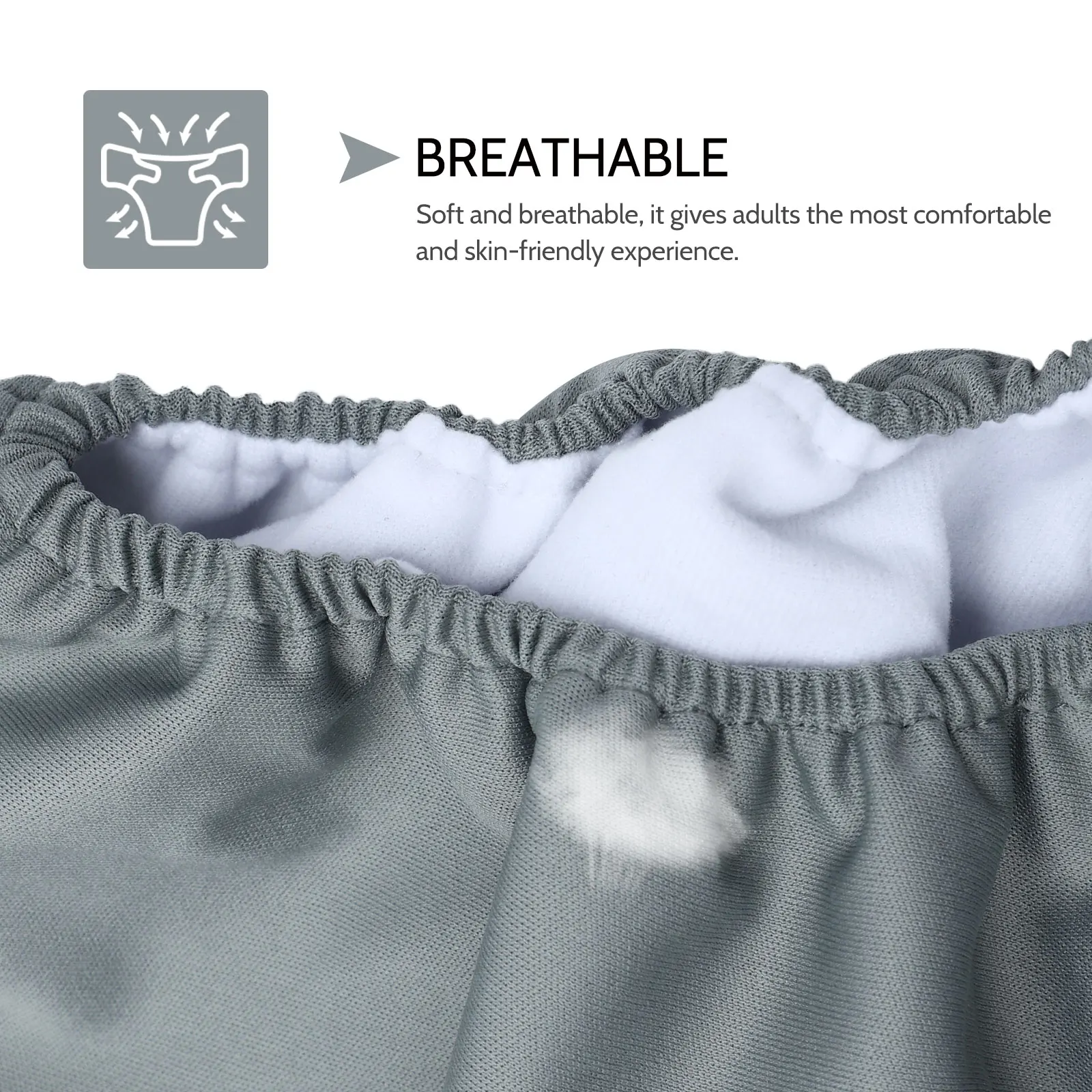 1 قطعة حفاضات قماش قابلة للغسل مقاومة للماء قابلة للتعديل ناعمة قابلة للتنفس ماصة للبالغين حماية البول المسنين