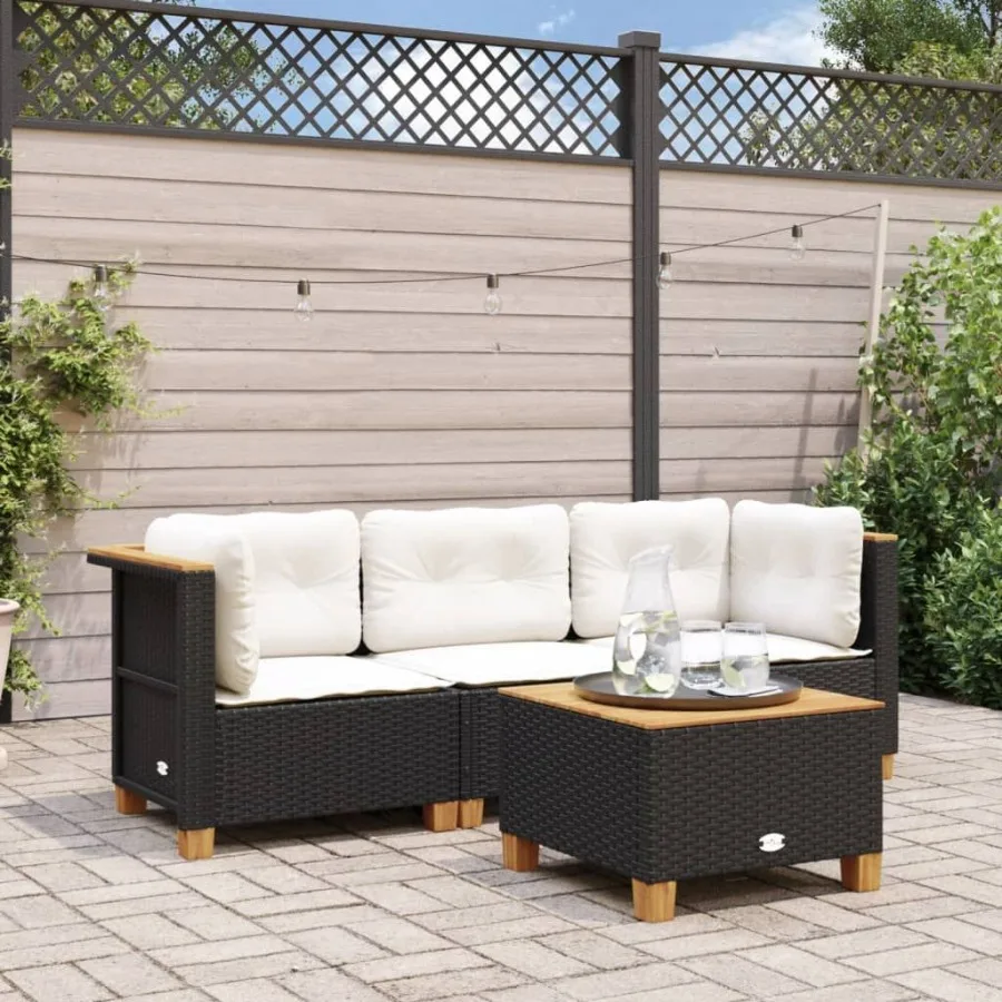 

Garden Sofa Set of 3 Modular Outdoor Sofa Rectangular Modern