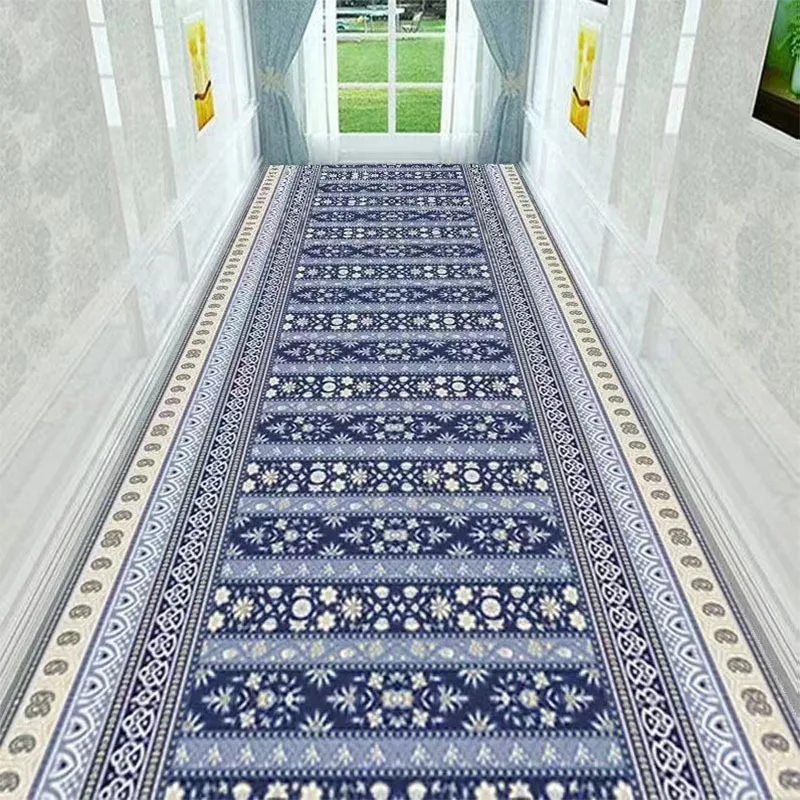 

Retro European Long Corridor Carpet Runner Home Hotel Hallway Decor Strip Rug Washable Villa Stairway Porch Entry Floor Mats