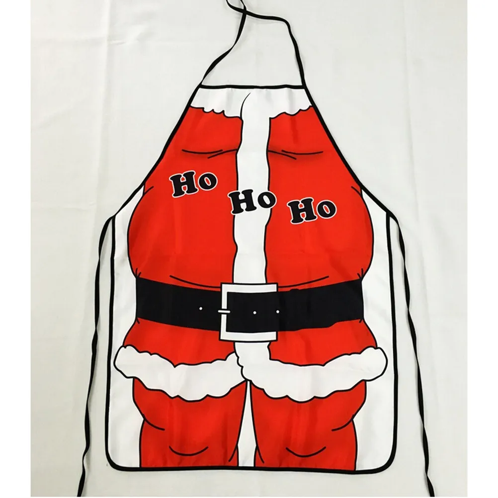 Adult Santa Claus Apron Free Size Colorful Polyester Funny Secret Santa Gift Kitchen Cooking Baking Barbecue Christmas Party