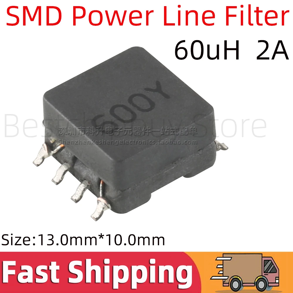10pcs SF1306600Y Inductance 60uH 2A Common Mode Choke Coils Switching Mode Power Line Supply Filter Inductor SF1306600YAA SMT