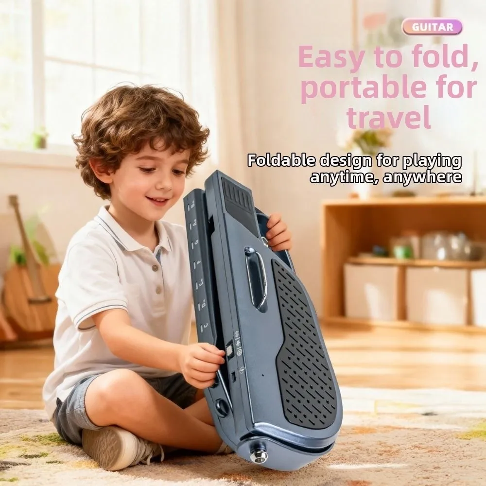 

Электрогитара с автоматической трансмиссией, двухуровневым регулятором громкости, складная, с тремя режимами ритма