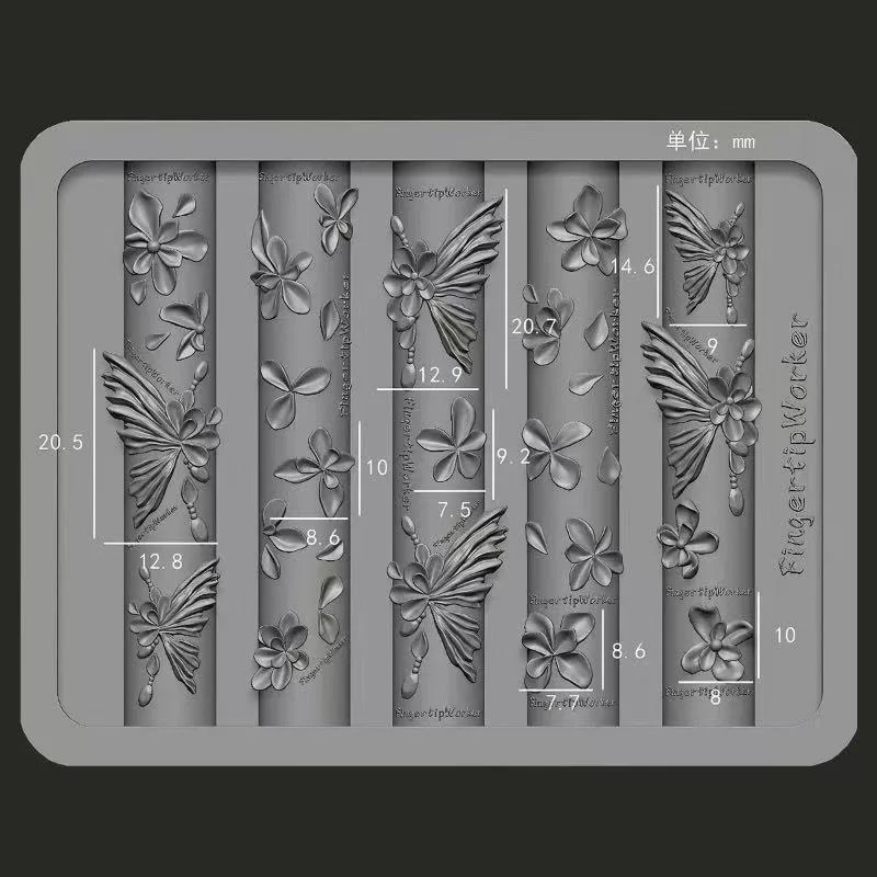 Formy do paznokci żelowych 3D w kształcie motyli i kwiatów, formy silikonowe do żywicy, płatki kwiatów, akcesoria, narzędzia do paznokci, stylizacja paznokci Grace.