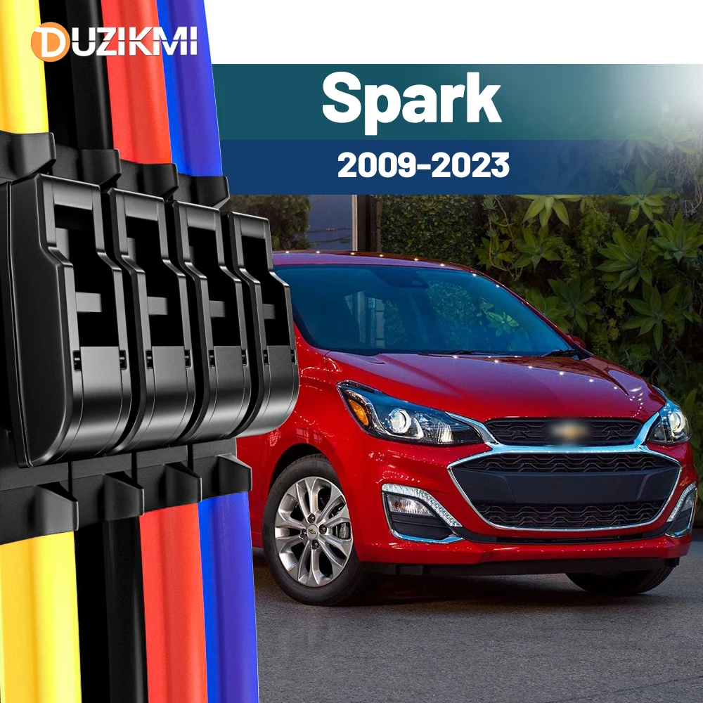 Für Chevrolet Spark EV M300 M400 2009-2023 2017 2018 2019 2020 2021 2022 2 Stück Frontscheibe Scheibenwischerblätter Rot Blau