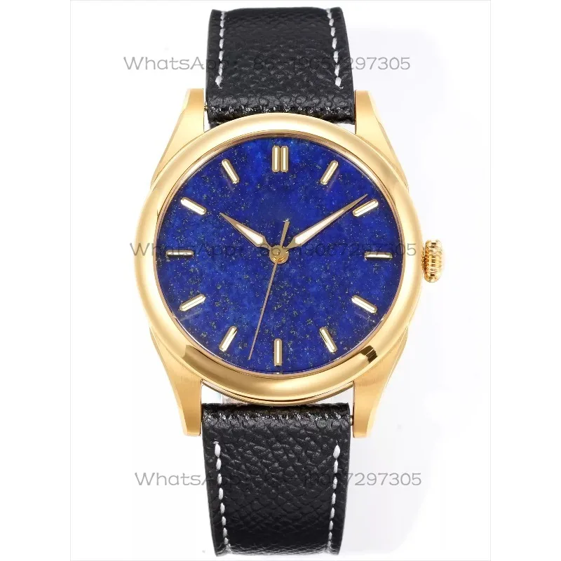 Natural lapis lazuli leather strap light luxury business watch men