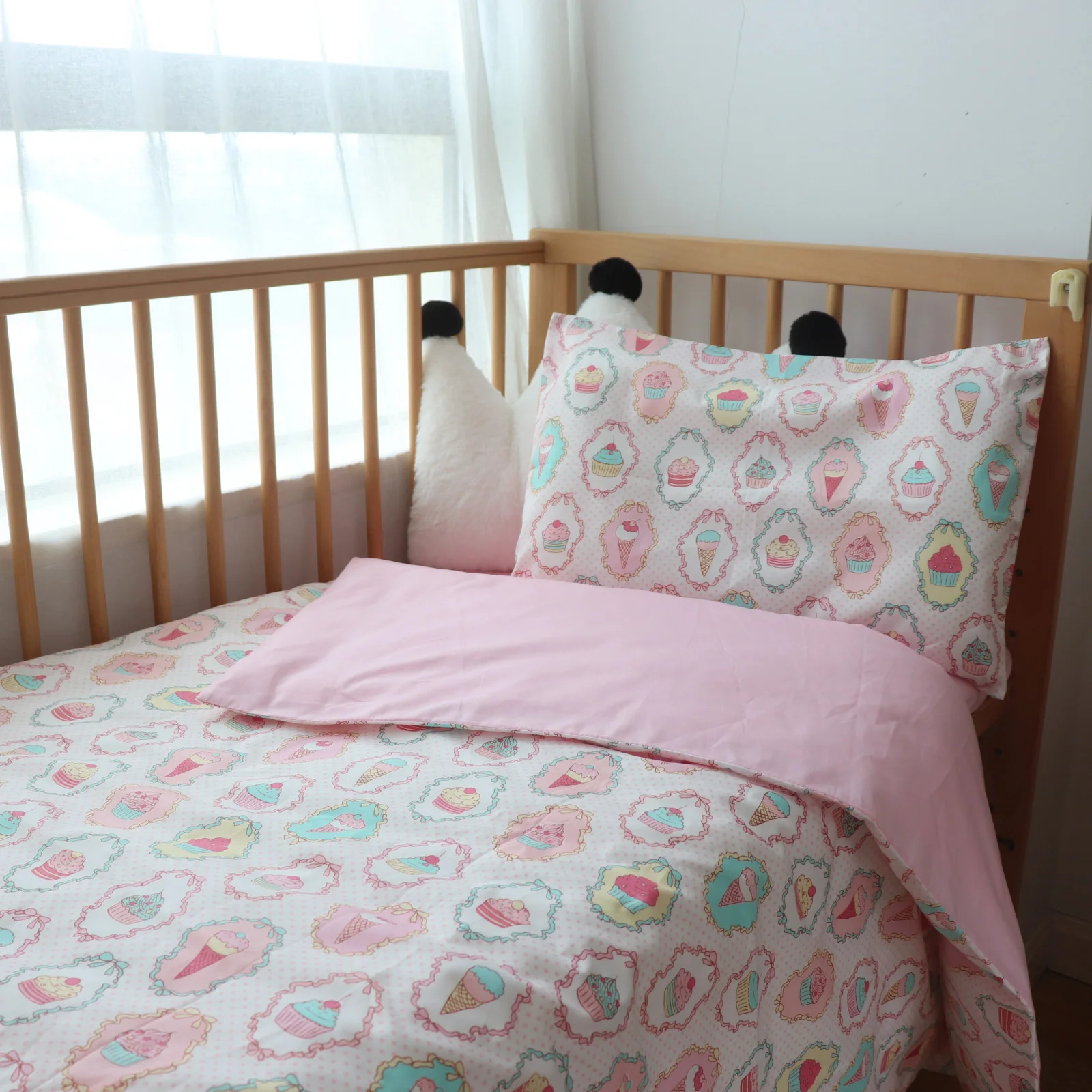 3 Pcs Baby Crib Bedding Set Cotton Bed Linens Boy Girl Cot kit Include Pillowcase Sheet Duvet Cover Children Room Decoration