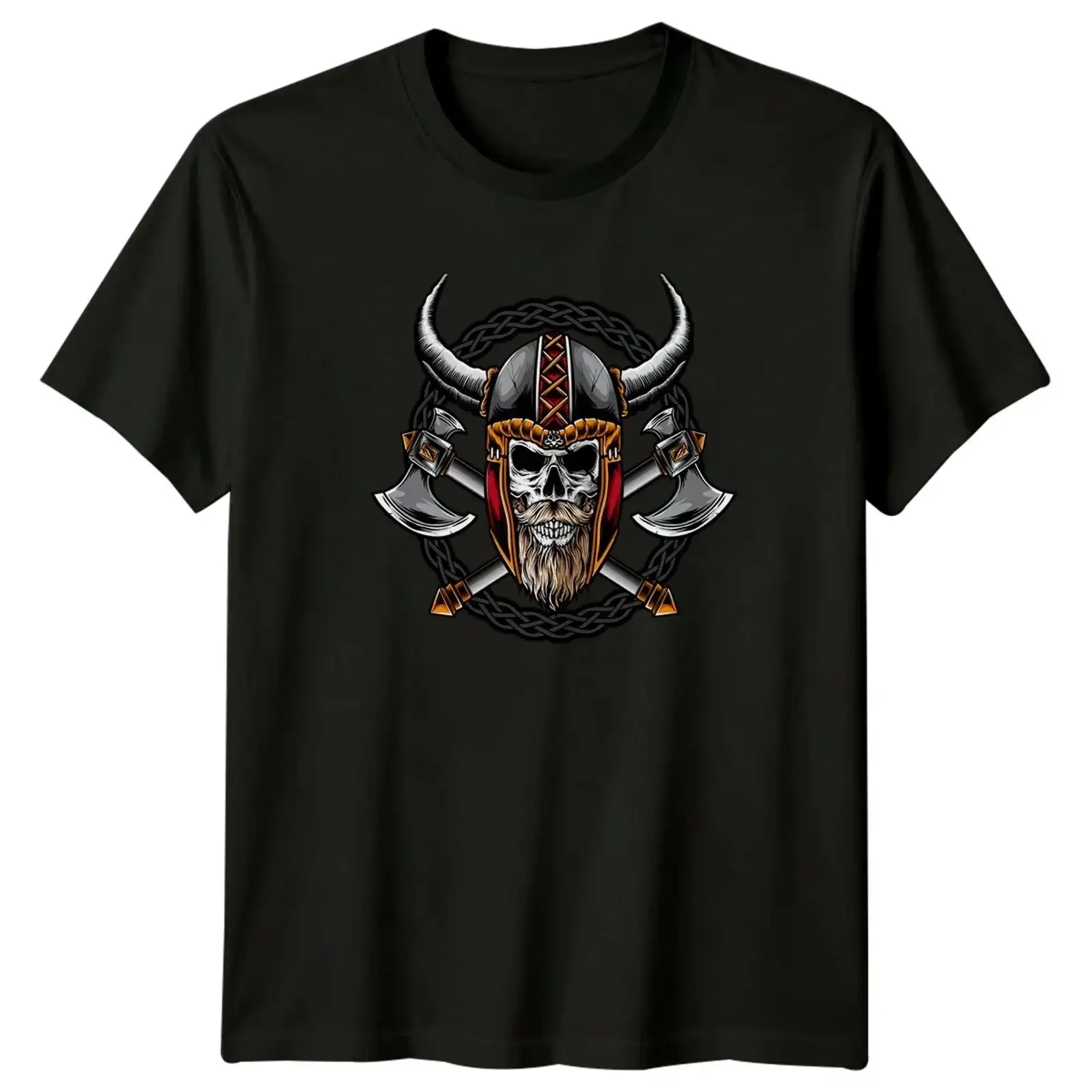 Wikinger Totenkopf Äxte nordischer Krieger Herren T Shirt nordische Kultur Geburtstag vintage Washed Stretched fashion